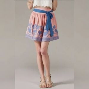 Flying Tomato Peach Blie Embroidered Skirt